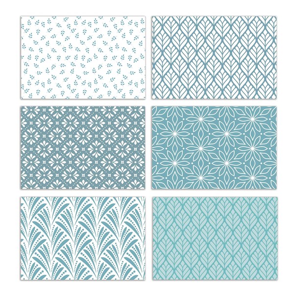 Better Office Products All Occasion Greeting Cards & Envs, 4in. x 6in. 6 Blue Hue Floral Designs, Blank Inside, 100PK 64566 - main